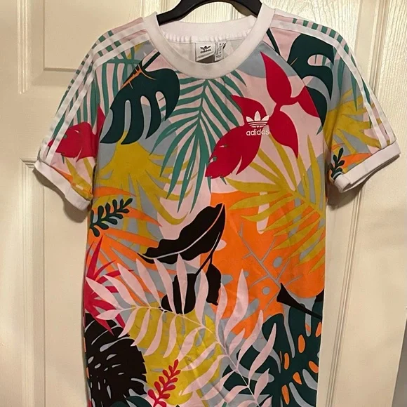adidas Dresses Adidas Multi Colored Tropical Dress Pit To Pit 2 Shoulder Down 33 Poshmark